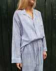 Craft Sisters Pyjamas Blockprint Blue Stripe L/XL