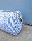 Craft Sisters Pouch Blockprint S - Blue Stripe