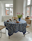 SISSEL EDELBO - Noor Block Print Tablecloth - Lapiz Lazuli