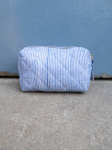 Craft Sisters Pouch Blockprint S - Blue Stripe