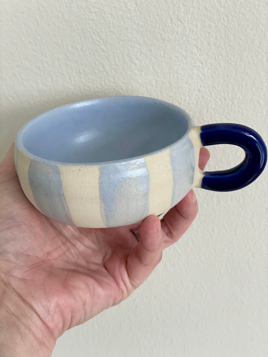 Keramik kop, blå/creme